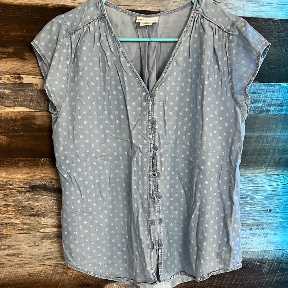 Liz Claiborne Polka Dot Denim Women's Top